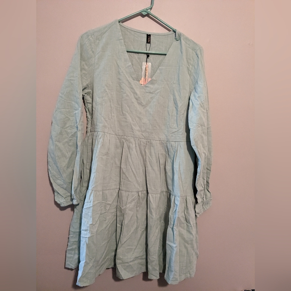 NWT sage green long sleeve dress